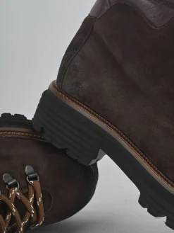 Discount Anfibi tacco 3cm camoscio testa Donna Anfibi