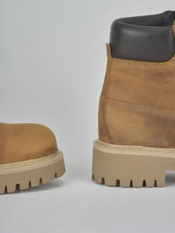 Hot Anfibi tacco 1cm pelle Donna Anfibi