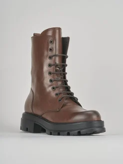 Discount Anfibi tacco 3cm pelle Donna Anfibi