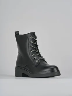 New Anfibi tacco 1cm pelle Donna Anfibi