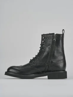 Clearance Anfibi tacco 2cm pelle Donna Anfibi