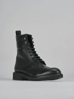 Clearance Anfibi tacco 2cm pelle Donna Anfibi