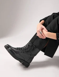 Discount Anfibi tacco 1cm pelle Donna Anfibi