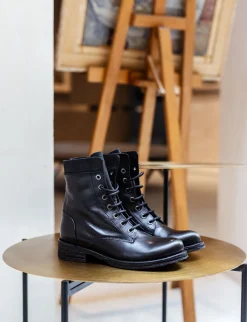 Clearance Anfibi tacco 2cm pelle Donna Anfibi