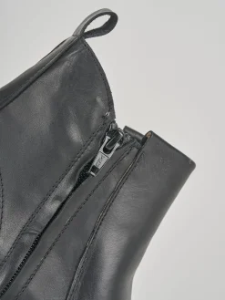 Clearance Anfibi tacco 1cm pelle Donna Anfibi