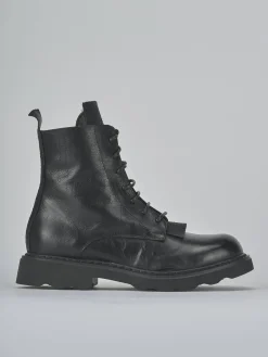 Clearance Anfibi tacco 2cm pelle Donna Anfibi