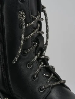 Hot Anfibi tacco 2cm pelle Donna Anfibi