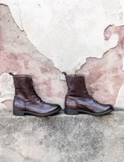 Sale Anfibi tacco 1cm pelle testa Donna Anfibi