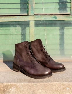 Online Anfibi tacco 2cm pelle testa Donna Anfibi