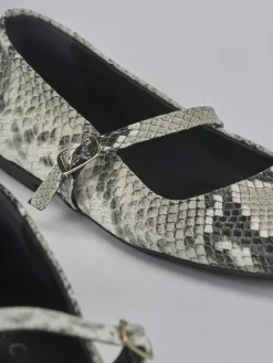 Clearance Ballerine tacco 1cm pitone Donna Ballerine