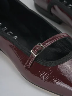 Discount Ballerine tacco 1cm vernice bordo' Donna Ballerine