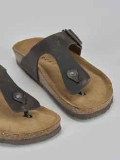 New Ciabatta infradito tacco 1 cm testa nabuk Donna Ciabatte