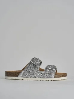 New Ciabatta tacco 1 cm glitter Donna Ciabatte