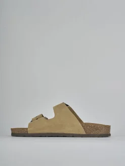 Discount Ciabatta tacco 1 cm camoscio Donna Ciabatte