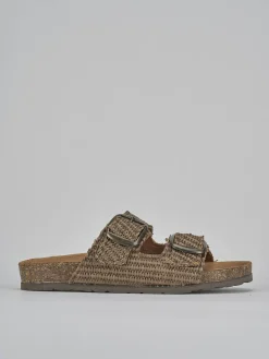 Clearance Ciabatta tacco 1 cm tessuto Donna Ciabatte