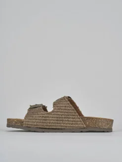 Clearance Ciabatta tacco 1 cm tessuto Donna Ciabatte