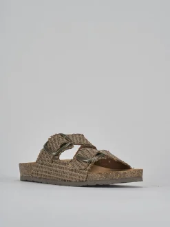 Clearance Ciabatta tacco 1 cm tessuto Donna Ciabatte