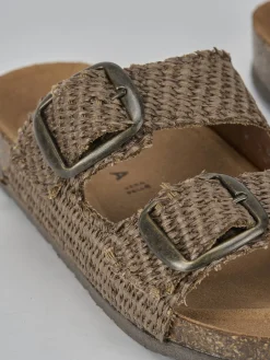 Clearance Ciabatta tacco 1 cm tessuto Donna Ciabatte