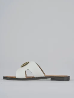 Discount Ciabatta tacco 1 cm pelle Donna Ciabatte