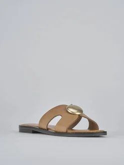 Discount Ciabatta tacco 1 cm pelle Donna Ciabatte