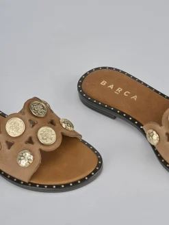 Hot Ciabatta tacco 1 cm pelle Donna Ciabatte