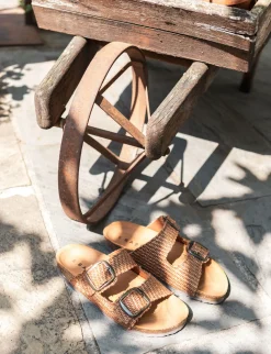 New Ciabatta tacco 1 cm tessuto Donna Ciabatte