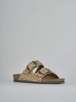 Ciabatta tacco 1 cm tessuto Donna Ciabatte