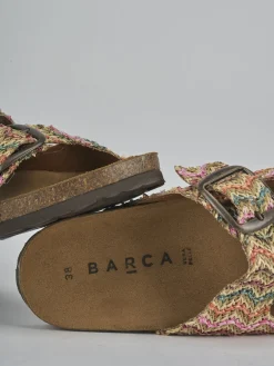 Ciabatta tacco 1 cm tessuto Donna Ciabatte