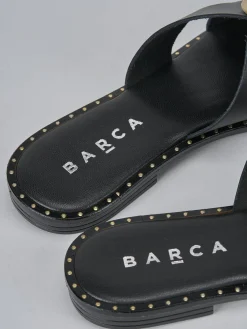 Online Ciabatta tacco 1 cm pelle Donna Ciabatte