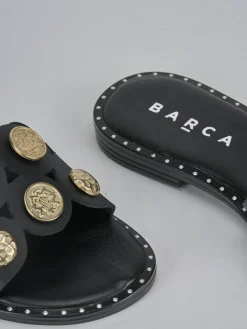 Online Ciabatta tacco 1 cm pelle Donna Ciabatte