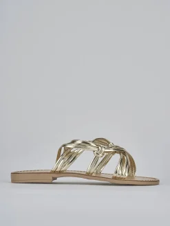 Clearance Ciabatta tacco 1 cm pelle Donna Ciabatte