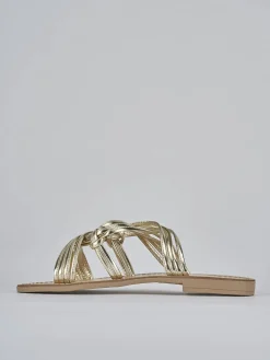 Clearance Ciabatta tacco 1 cm pelle Donna Ciabatte