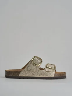 Clearance Ciabatta tacco 1 cm pelle Donna Ciabatte