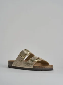 Clearance Ciabatta tacco 1 cm pelle Donna Ciabatte