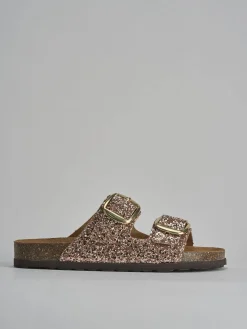 Outlet Ciabatta tacco 1 cm glitter Donna Ciabatte