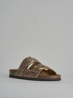 Outlet Ciabatta tacco 1 cm glitter Donna Ciabatte