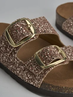 Outlet Ciabatta tacco 1 cm glitter Donna Ciabatte