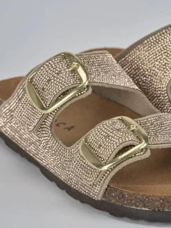 Ciabatta tacco 1 cm pelle Donna Ciabatte