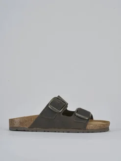 Hot Ciabatta tacco 1 cm testa nabuk Donna Ciabatte