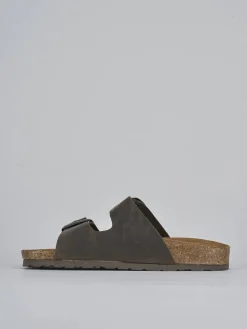 Hot Ciabatta tacco 1 cm testa nabuk Donna Ciabatte