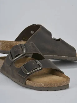 Hot Ciabatta tacco 1 cm testa nabuk Donna Ciabatte