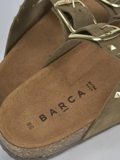 Discount Ciabatta tacco 1 cm camoscio Donna Ciabatte