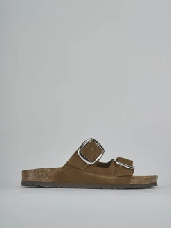 Online Ciabatte camoscio testa Donna Ciabatte