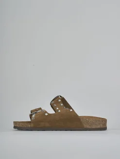 Online Ciabatte camoscio testa Donna Ciabatte