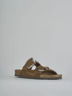 Online Ciabatte camoscio testa Donna Ciabatte