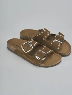 Online Ciabatte camoscio testa Donna Ciabatte