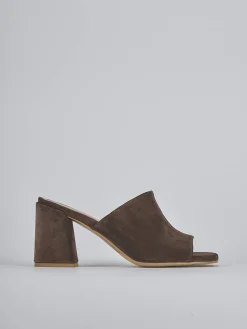 Ciabatte tacco 7cm camoscio testa Donna Ciabatte