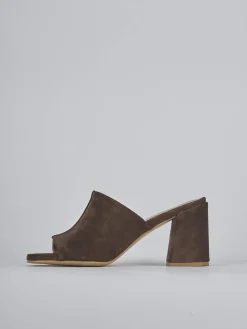 Ciabatte tacco 7cm camoscio testa Donna Ciabatte