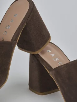 Ciabatte tacco 7cm camoscio testa Donna Ciabatte