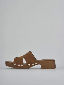 Ciabatte tacco 3cm camoscio Donna Ciabatte